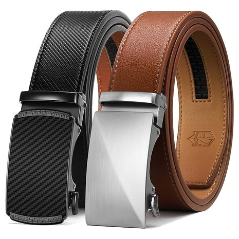2-Pack Men's Leather Ratchet Belts