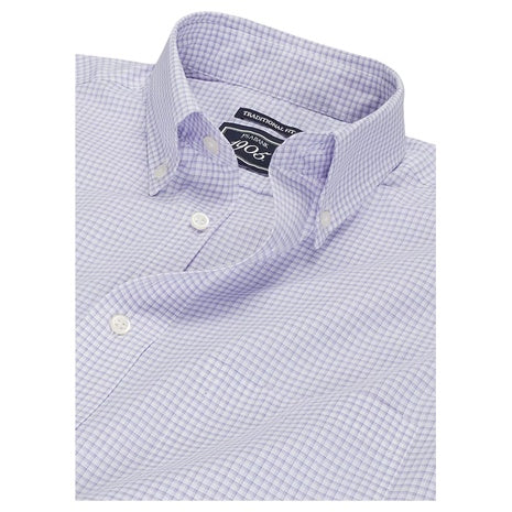 1905 Collection Traditional Fit 4-Way Stretch Collar Mini Plaid Dress Shirt
