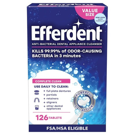 126-Count Efferdent Denture Cleanser Complete Clean Tablets