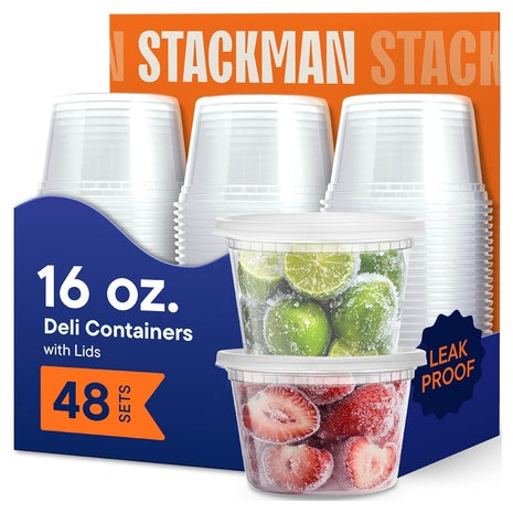 48-Pack Deli Containers With Lids