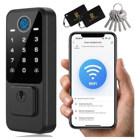 Ruikang Power 5-in-1 Keyless Entry WiFi Smart Door Lock