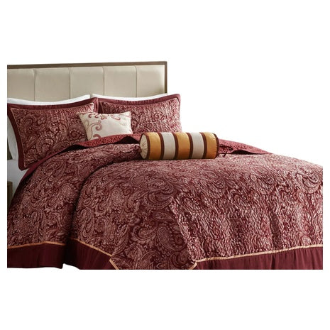 5-Piece Madison Park Adeline Paisley Reversible Jacquard King Bedspread Set