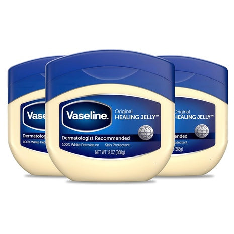 3-Pack 13-Oz Vaseline 100% White Petroleum Jelly Skin Protectant