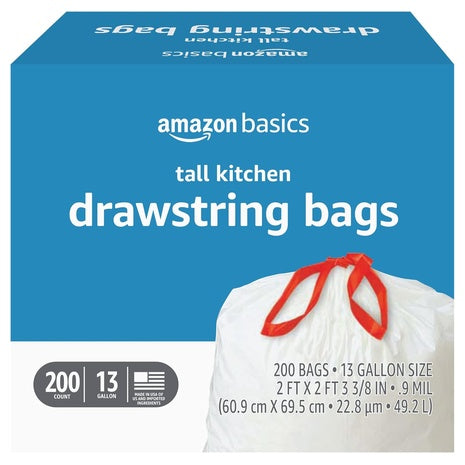 200-Count Tall Kitchen Drawstring 13-Count Trash Bags