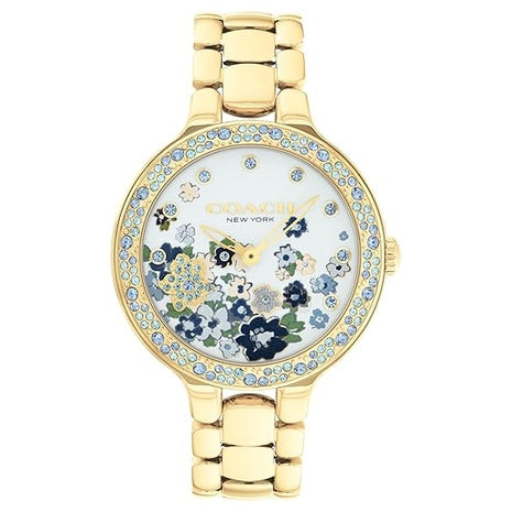 Coach Chelsea Women's Foral 2H Quartz Crystal-Set Bezel Watch