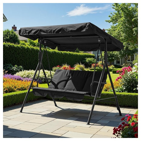 3 Person Porch Swing Chair With Canopy