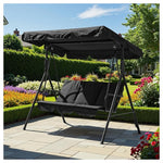 3 Person Porch Swing Chair With Canopy