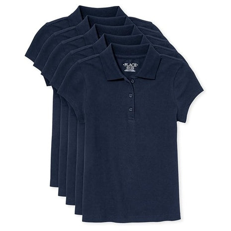 5-Pack The Children’s Place Girls Ruffle Piqué Polo Shirts