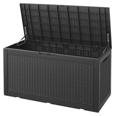 100-Gallon Bifanuo Deck Storage Box With Rattan Weave