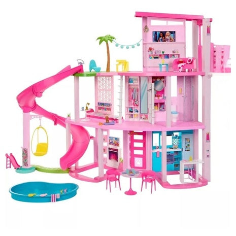 Barbie Dreamhouse Pool Party Doll House With 3-Story Slide