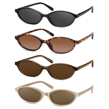 4-Pack Retro Oval Cat Eye UV Protection Sunglasses