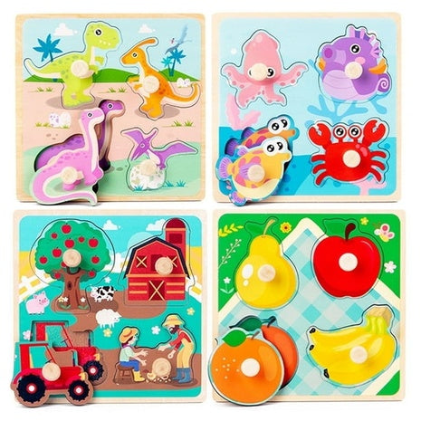 4 Montessori Educational Learning Puzzles Set
