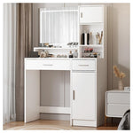 Makeup Vanity Desk with LED Mirror & Storage