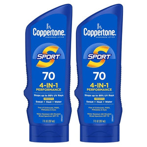 2 Coppertone Sport SPF 70 Sunscreen Lotions (7oz)