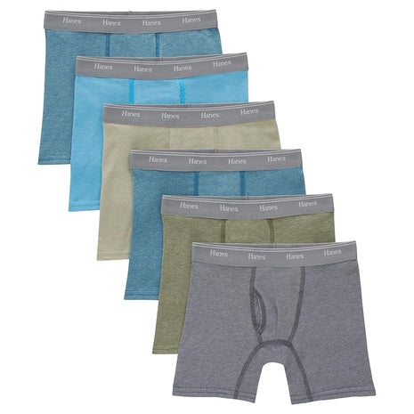 6 Hanes Boys' Boxer Briefs