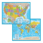 2-in-1 United States & World Notebook Maps
