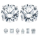 2 CTW Moissanite Solitaire Stud Earrings