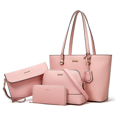 4-Piece Top Handle Satchel Handbag Set