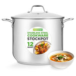 NutriChef 12-Quart Stainless Steel Stockpot
