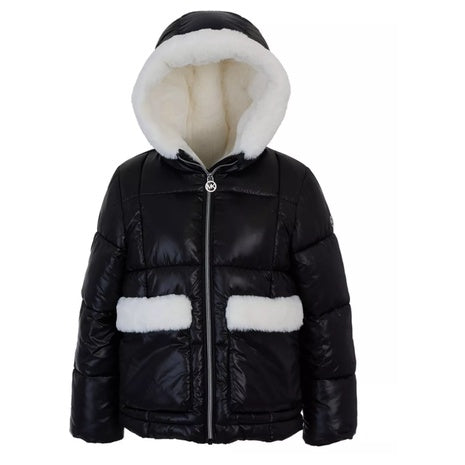 Michael Kors Big Girls Faux Fur Pocket Puffer Jacket