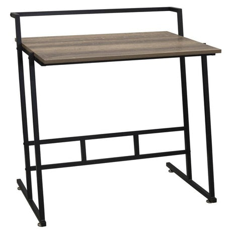 33" Rectangular Gray Writing Desk With Open Storage