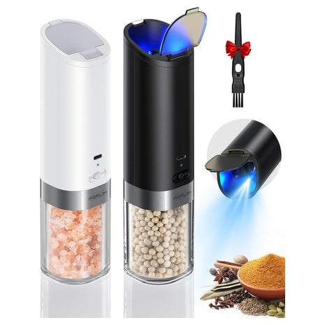 Salt And Pepper Grinder Set With Integrated Dust Cover