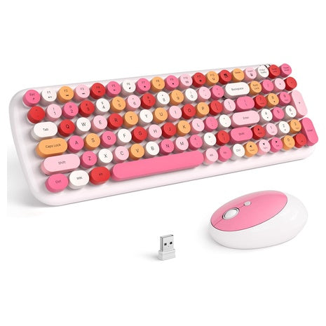 Retro Wireless Keyboard & Mouse Combo