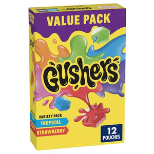 12 Gushers Strawberry & Tropical Fruit Snack Pouches