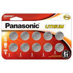 10-Pack Panasonic CR2032 3V Long Lasting Lithium Coin Cell Batteries