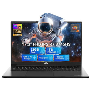 NIMO 17.3" Light Gaming Laptop (Ryzen 7, 32GB DDR5, 1TB SSD)