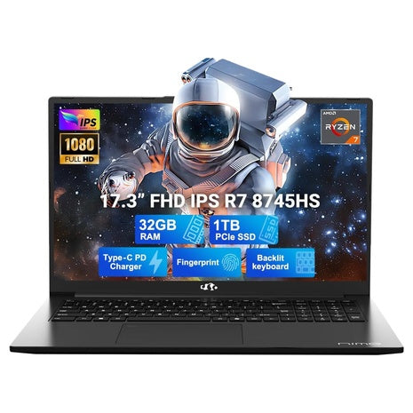 NIMO 17.3" Light Gaming Laptop (Ryzen 7, 32GB DDR5, 1TB SSD)