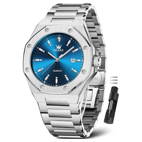 OLEVS Luxury Men's Octagon Stainless Steel Dress Watch (Various)