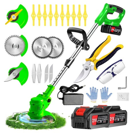 Ginzyaiy 21V 2.0Ah Cordless Battery Powered Weed Wacker