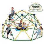10 Foot Dome Climber with Hammock & Swing Set for Kids