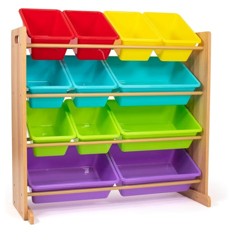 Humble Crew Kids Toy Storage Organizer with 12 Plastic Bins
