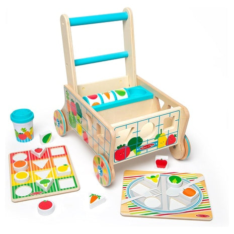 Melissa & Doug Wooden Shape Sorting Grocery Cart