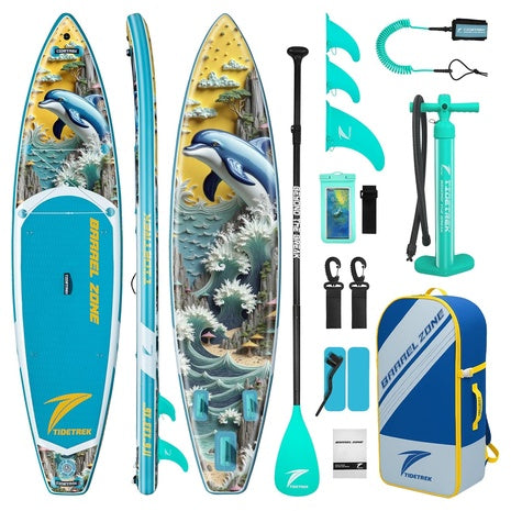TIDETREK 11'/11ƌ" X 33"/34" X 6" Inflatable SUP Paddle Board