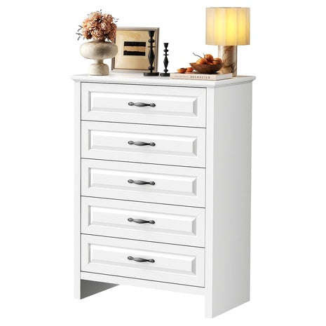 5-Drawer Wood Storage Space Farmhouse Dresser