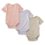 3-Pack Burt's Bees Baby Unisex Baby Short Sleeve Cotton Bodysuits