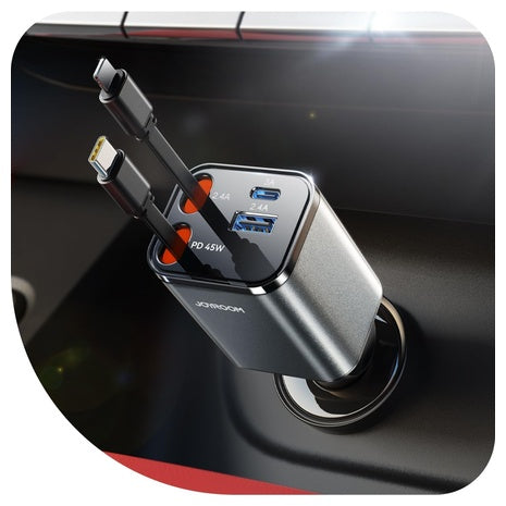Joyroom 84W Retractable USB-C Car Charger
