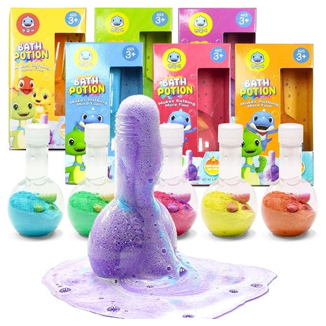 6-Pack Colorful Bubble Bath Potion