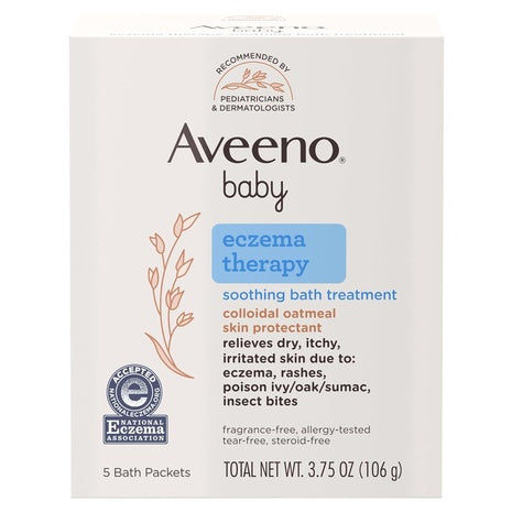 5-Count 3.75-Oz Aveeno Baby Eczema Therapy Soothing Bath Treatment