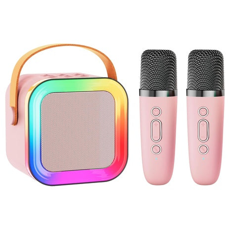 Mini Karaoke Machine with 2 Wireless Microphones