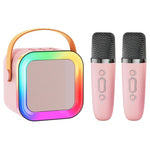 Mini Karaoke Machine with 2 Wireless Microphones