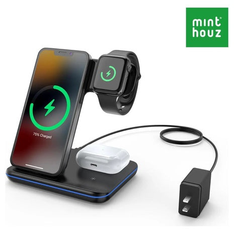 Minthouz 3 In 1 18W Fast Wireless Charging Station