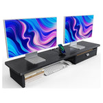 Large Dual Monitor Stand with Drawer