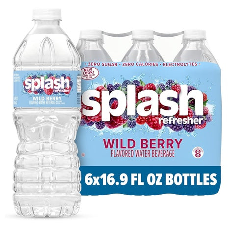 6 Bottles Splash Refresher Flavored Water (Wild Berry)