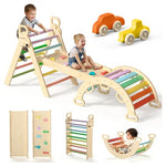 Foldable 7-in-1 Montessori Wooden Pickler Toddler Climbing Set