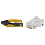 Klein Tools CAT6 Data Cable Crimper & 50 Pass-Thru Plugs Installation Kit