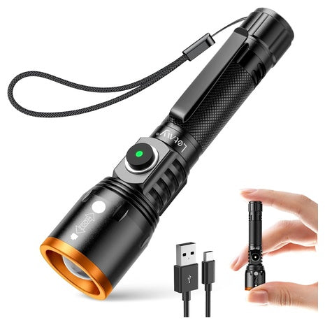 LETMY Rechargeable 800 Lumen Max EDC Mini Flashlight With Clip